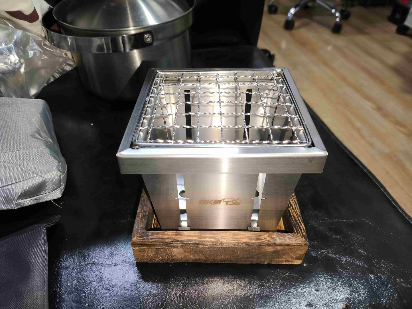 CyberForge Stainless Steel Mini Survival Grill – One-Hand Foldable BBQ Stove for Solo Grilling Rituals