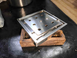CyberForge Stainless Steel Mini Survival Grill – One-Hand Foldable BBQ Stove for Solo Grilling Rituals
