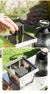 CyberForge Stainless Steel Mini Survival Grill – One-Hand Foldable BBQ Stove for Solo Grilling Rituals