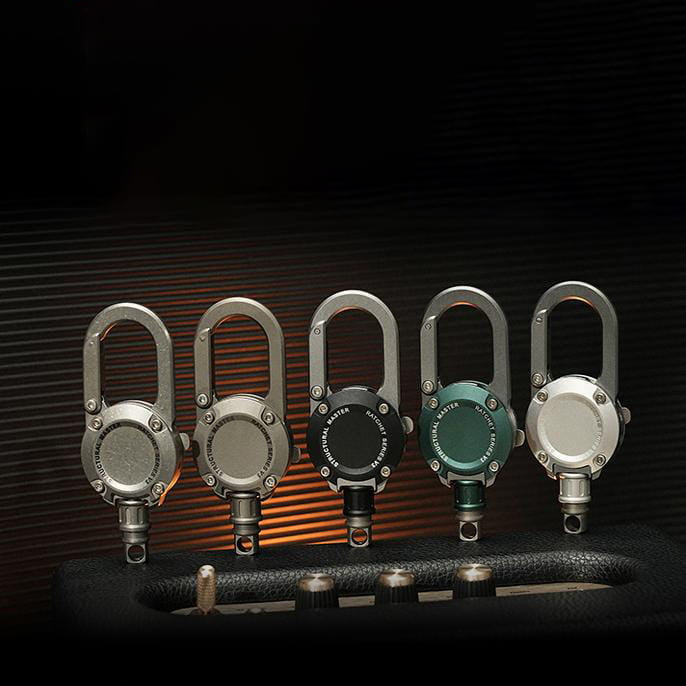 Equipage Master Retractable Carabiner Keychain CNC Machined Heavy Duty EDC Gear Clip