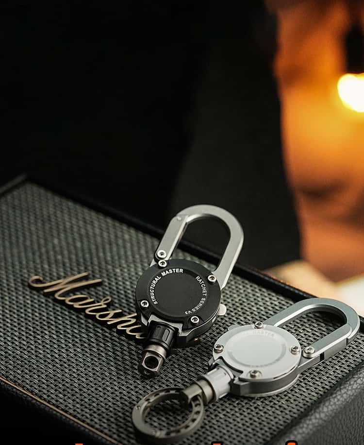 Equipage Master Retractable Carabiner Keychain CNC Machined Heavy Duty EDC Gear Clip