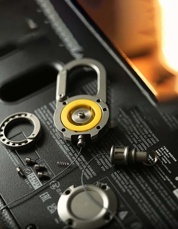 Equipage Master Retractable Carabiner Keychain CNC Machined Heavy Duty EDC Gear Clip