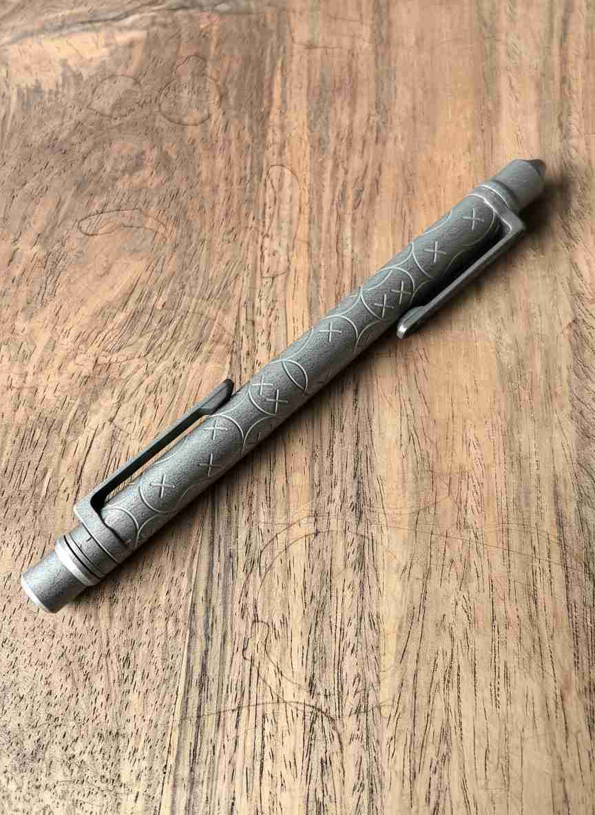 Full-Body CNC Carved TC4 Titanium EDC Writing Tool (0.7mm G2 Refill)