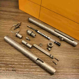 Full-Body CNC Carved TC4 Titanium EDC Writing Tool (0.7mm G2 Refill)