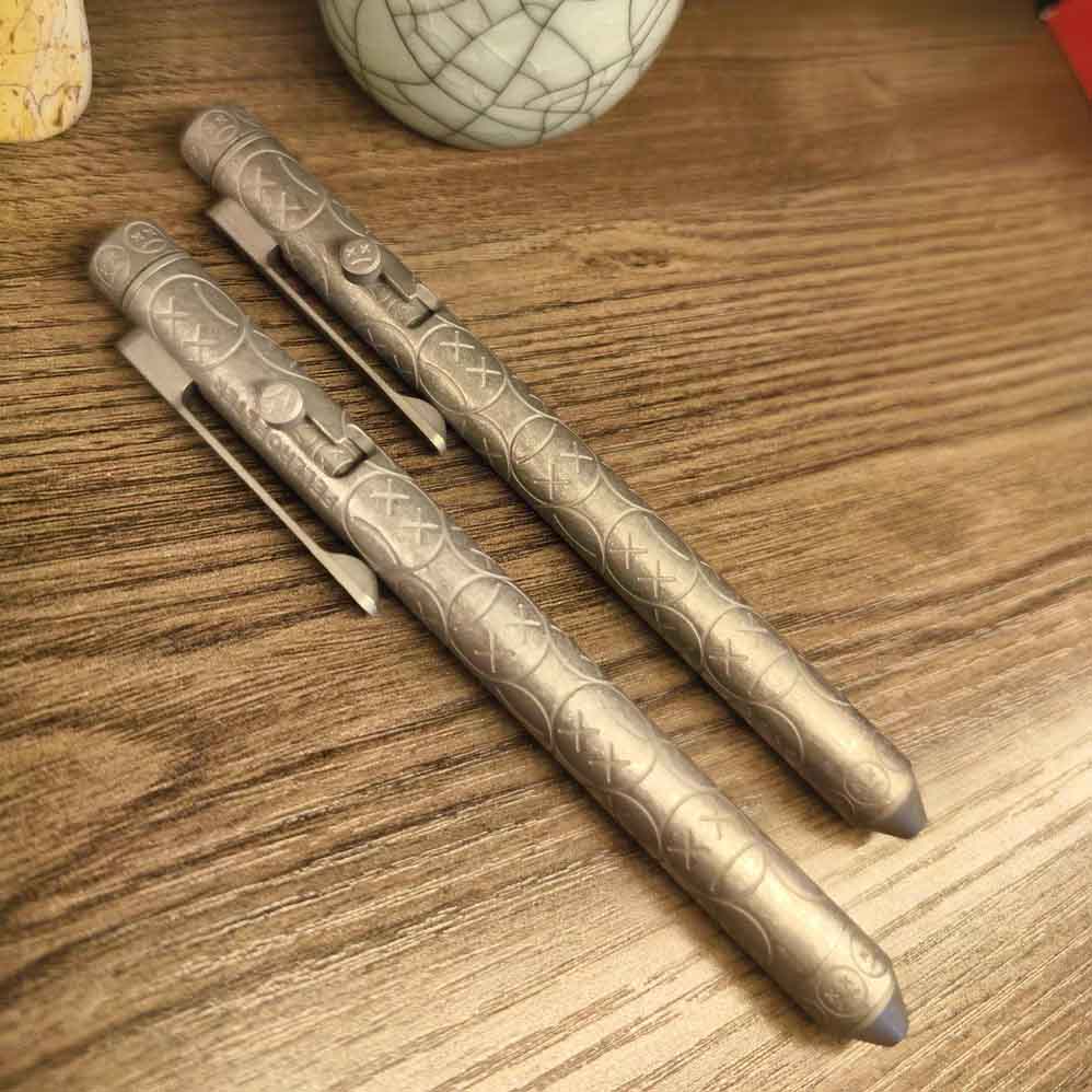 Full-Body CNC Carved TC4 Titanium EDC Writing Tool (0.7mm G2 Refill)