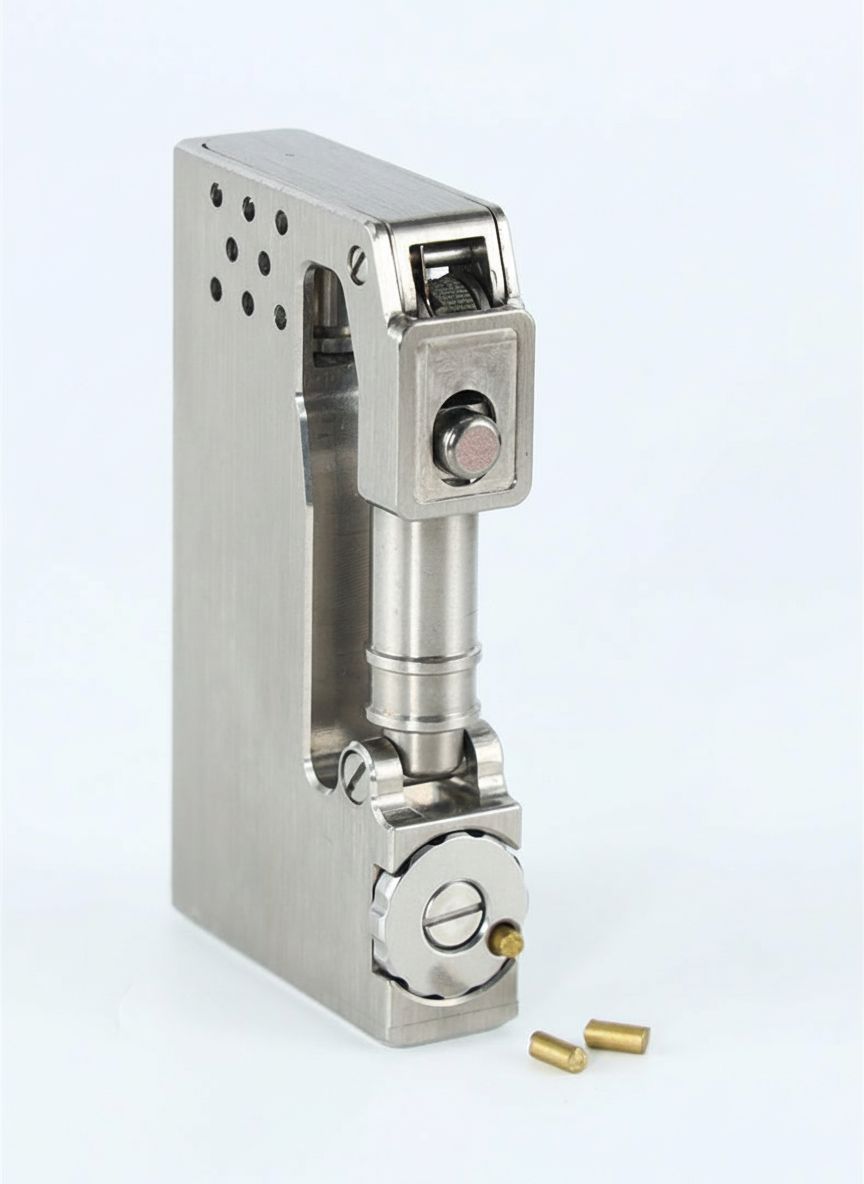 Machined Titanium Alloy Mechanical Lighter with Industrial Design