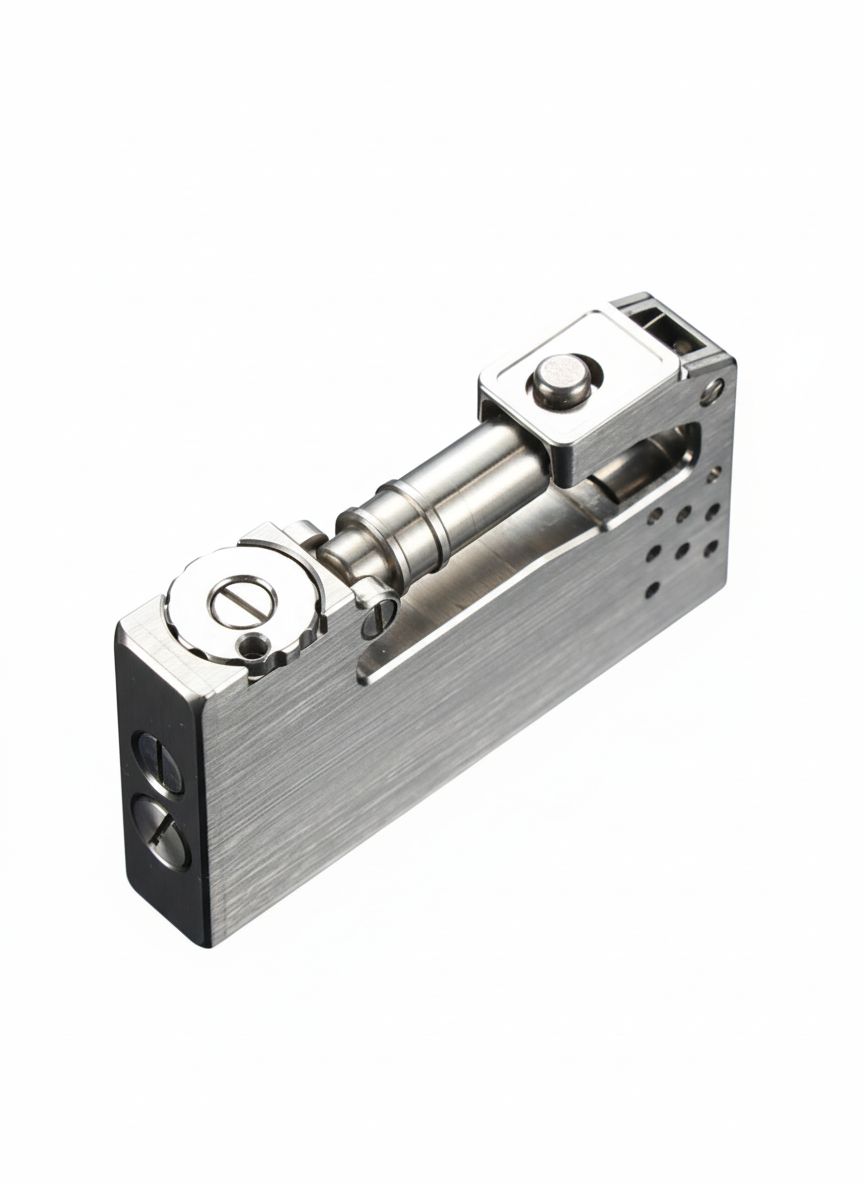 Machined Titanium Alloy Mechanical Lighter with Industrial Design