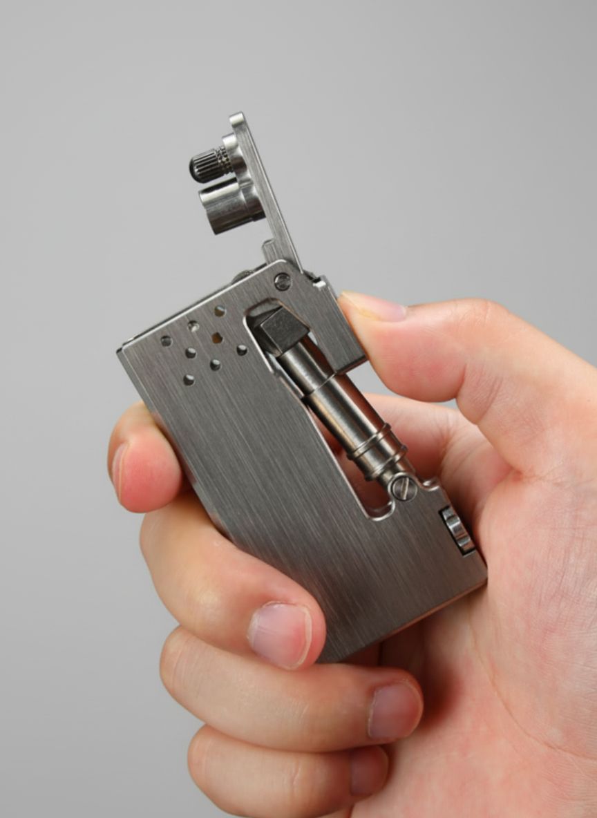 Machined Titanium Alloy Mechanical Lighter with Industrial Design
