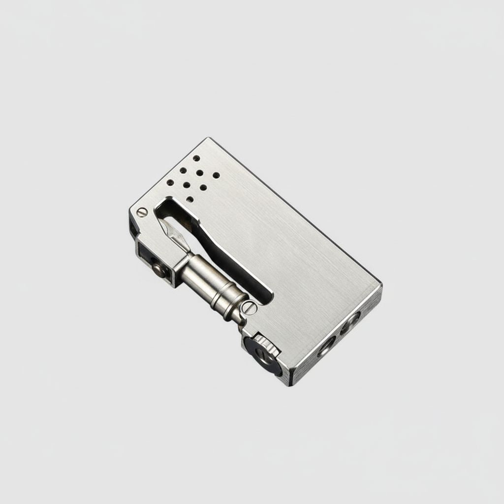 Machined Titanium Alloy Mechanical Lighter with Industrial Design