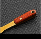 Miniature Sickle Keychain Tool with Rosewood Handle and Leather Sheath