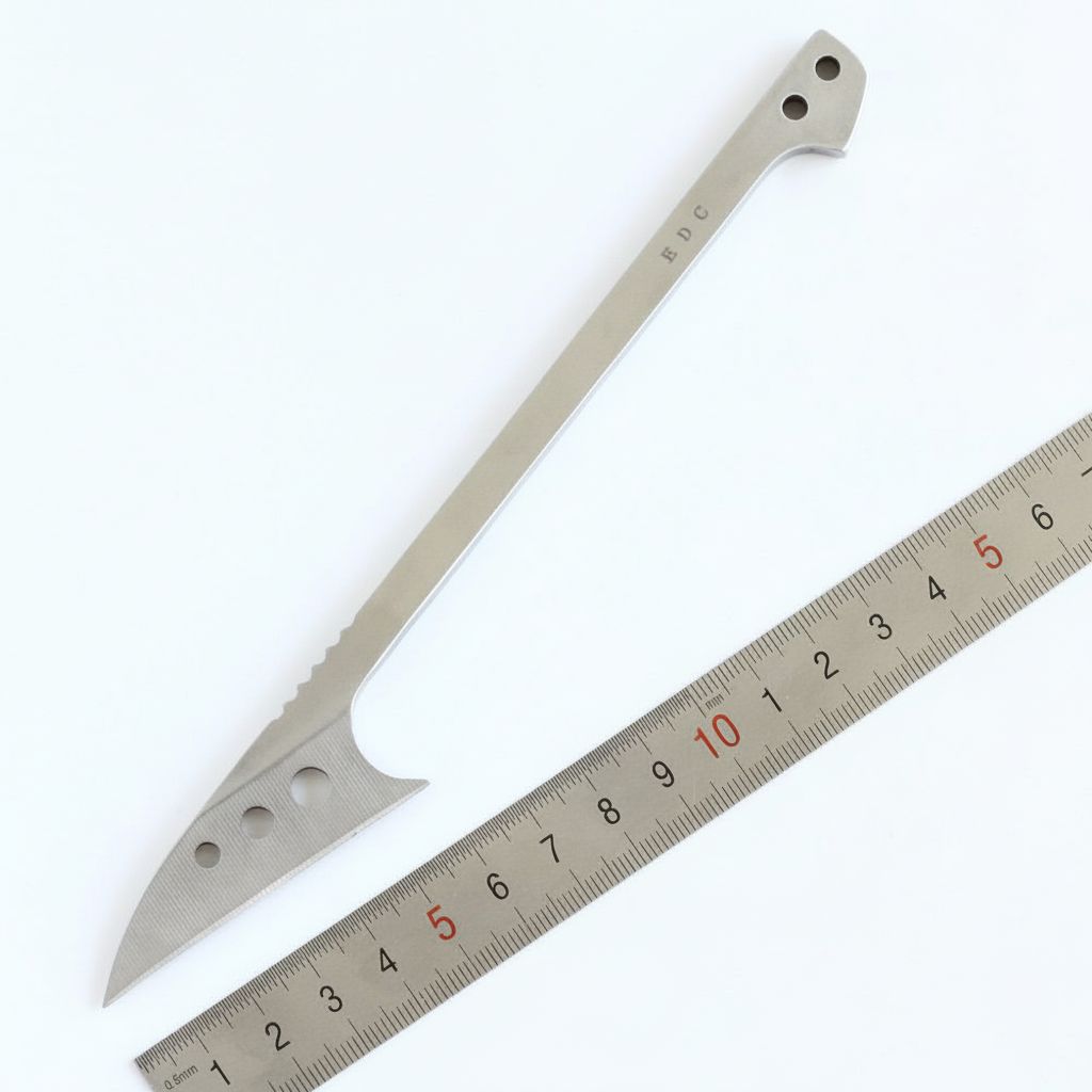 Minimalist Long Handle Neck Knife with Kydex Sheath and Paracord Wrap