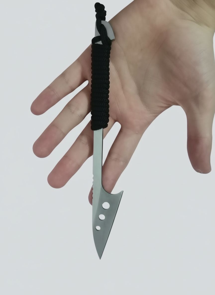 Minimalist Long Handle Neck Knife with Kydex Sheath and Paracord Wrap