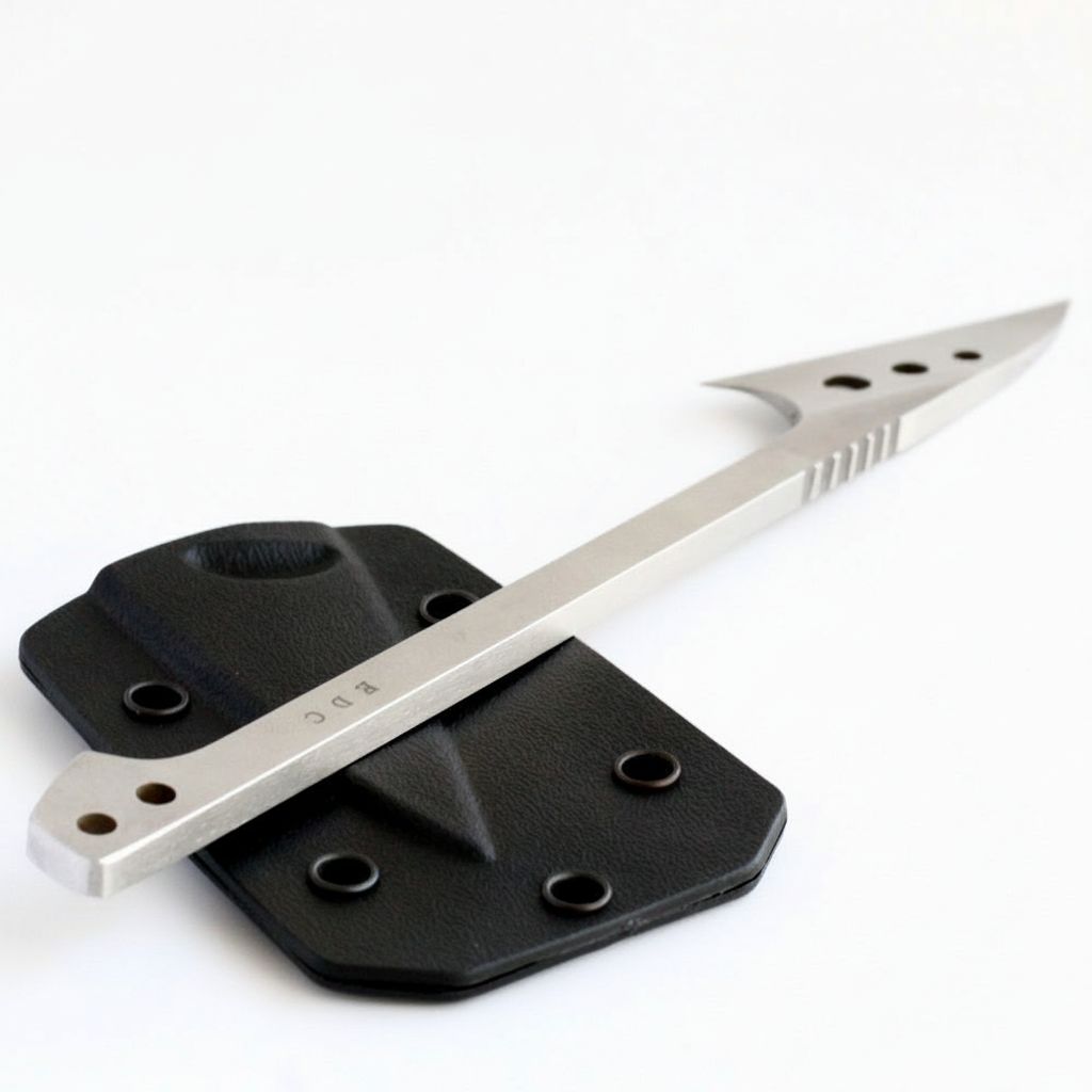 Minimalist Long Handle Neck Knife with Kydex Sheath and Paracord Wrap