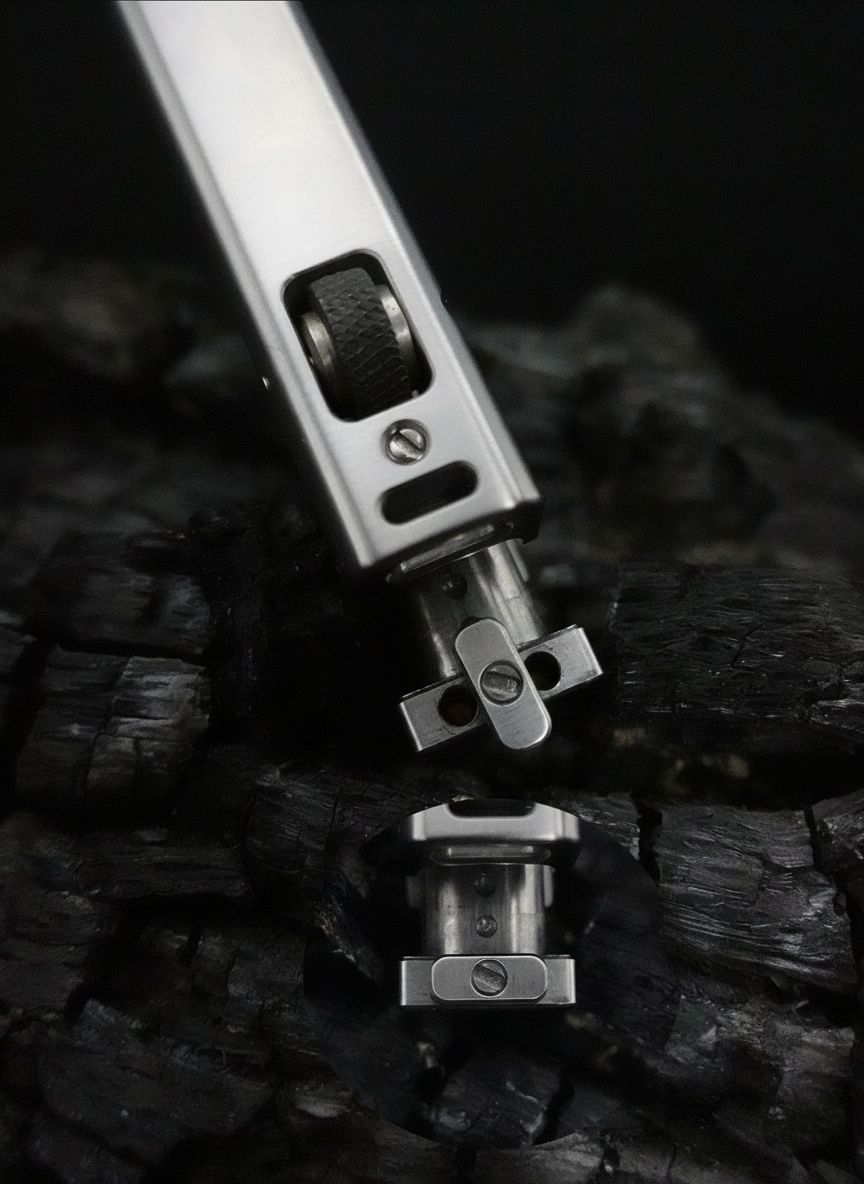 Minimalist Titanium Fluid Lighter Precision CNC Machined Slim Pocket Carry