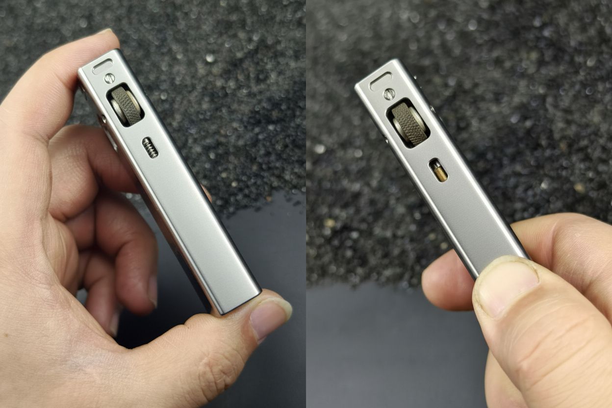 Minimalist Titanium Fluid Lighter Precision CNC Machined Slim Pocket Carry