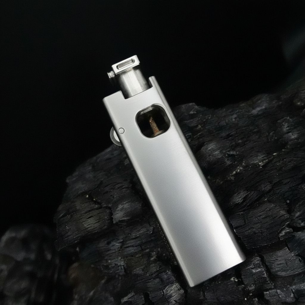 Minimalist Titanium Fluid Lighter Precision CNC Machined Slim Pocket Carry