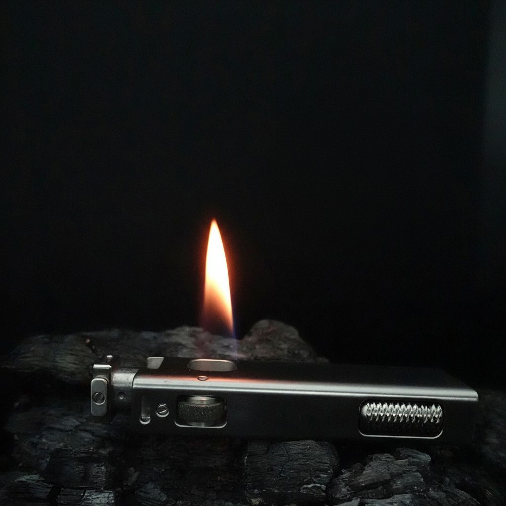 Minimalist Titanium Fluid Lighter Precision CNC Machined Slim Pocket Carry