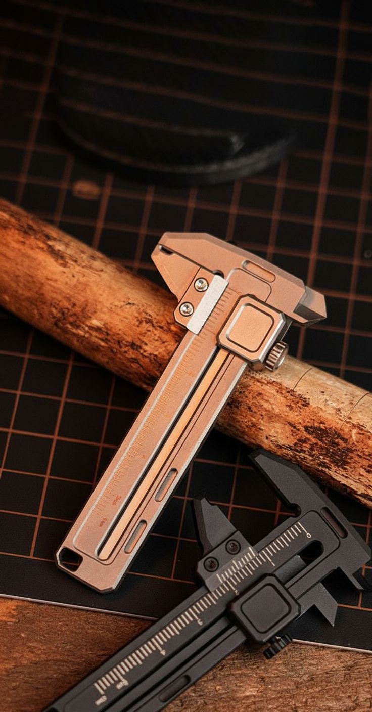 Precision Titanium Multi Tool Caliper with Integrated Wrench and Bottle Opener