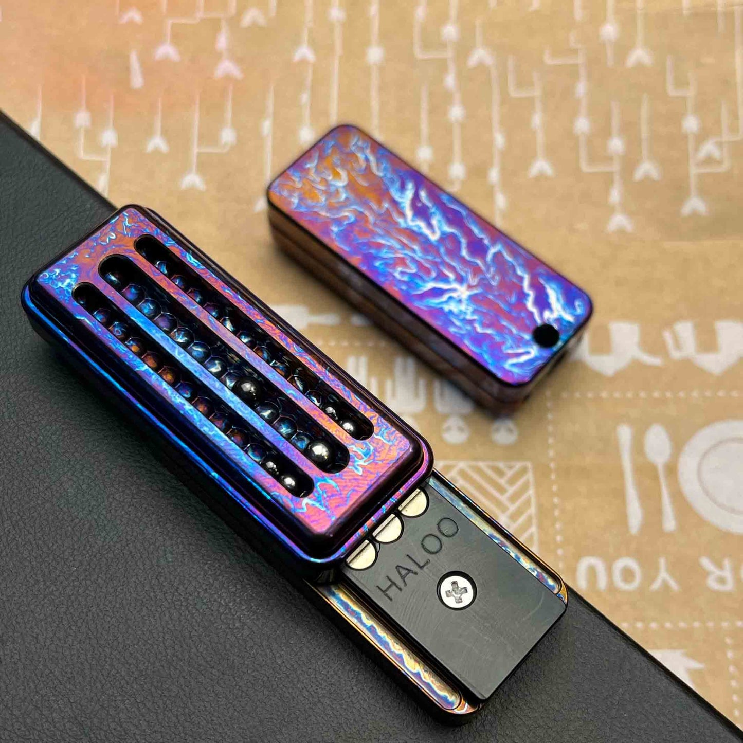 Solar Storm Titanium Slider – Premium EDC Fidget Toy with Dual-Layer Magnetic Rails