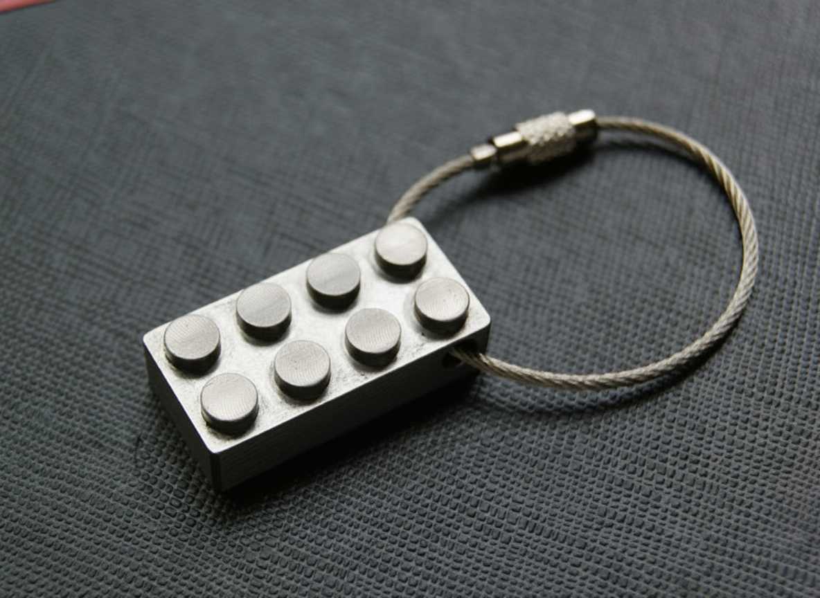 TC4 Titanium Alloy Brick Keychain