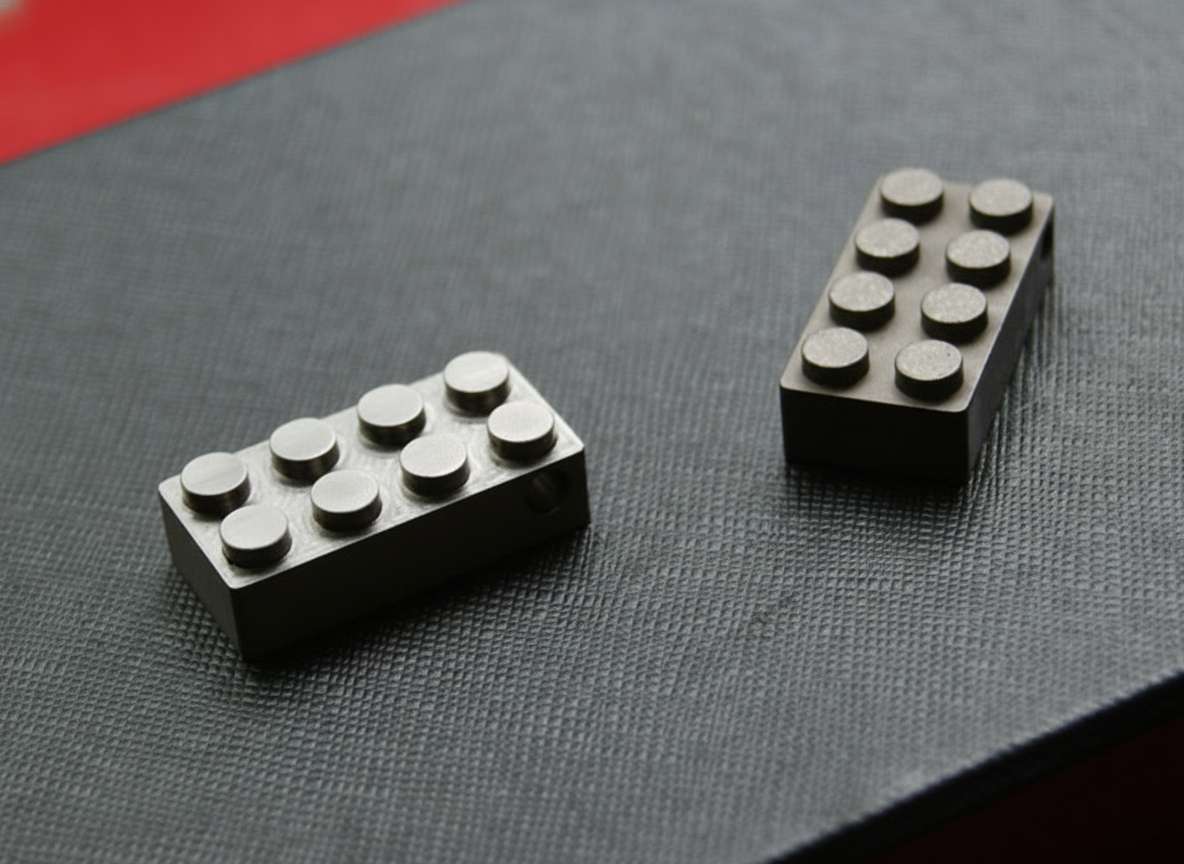 TC4 Titanium Alloy Brick Keychain