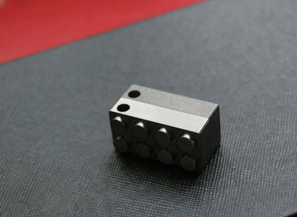 TC4 Titanium Alloy Brick Keychain
