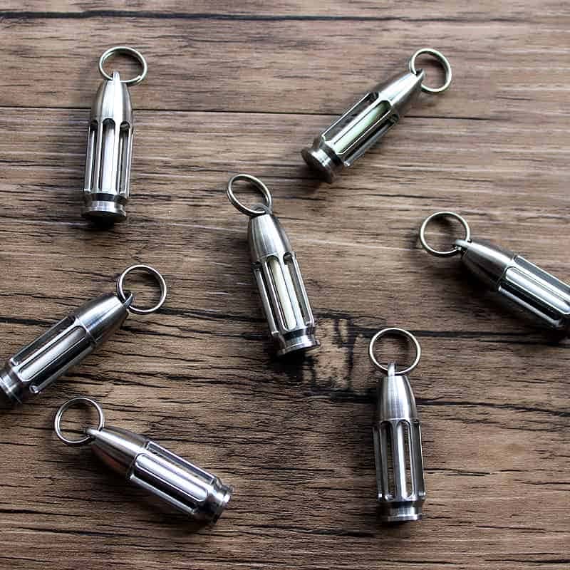 TC4 Titanium Bullet Glow Vial Pendant