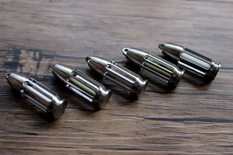 TC4 Titanium Bullet Glow Vial Pendant