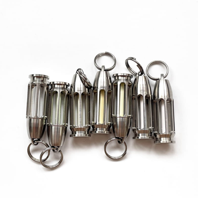 TC4 Titanium Bullet Glow Vial Pendant