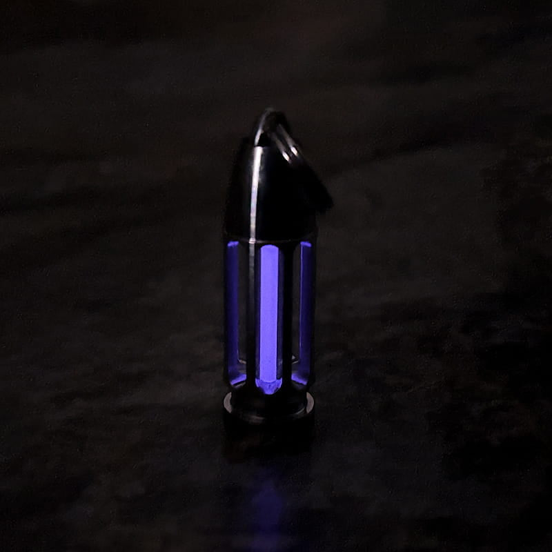 TC4 Titanium Bullet Glow Vial Pendant