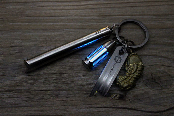 TC4 Titanium Bullet Glow Vial Pendant