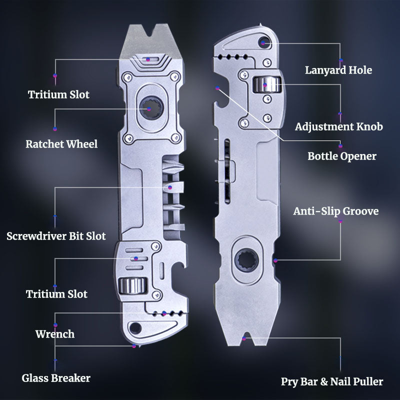 TC4 Titanium EDC Pry Bar Multi Tool