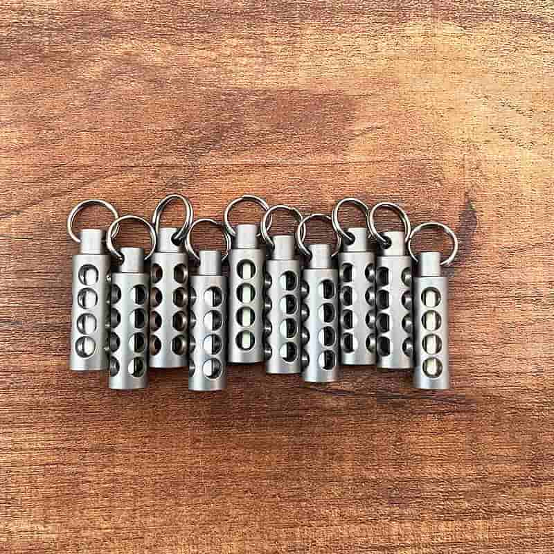 TC4 Titanium Glow Tube Keychain