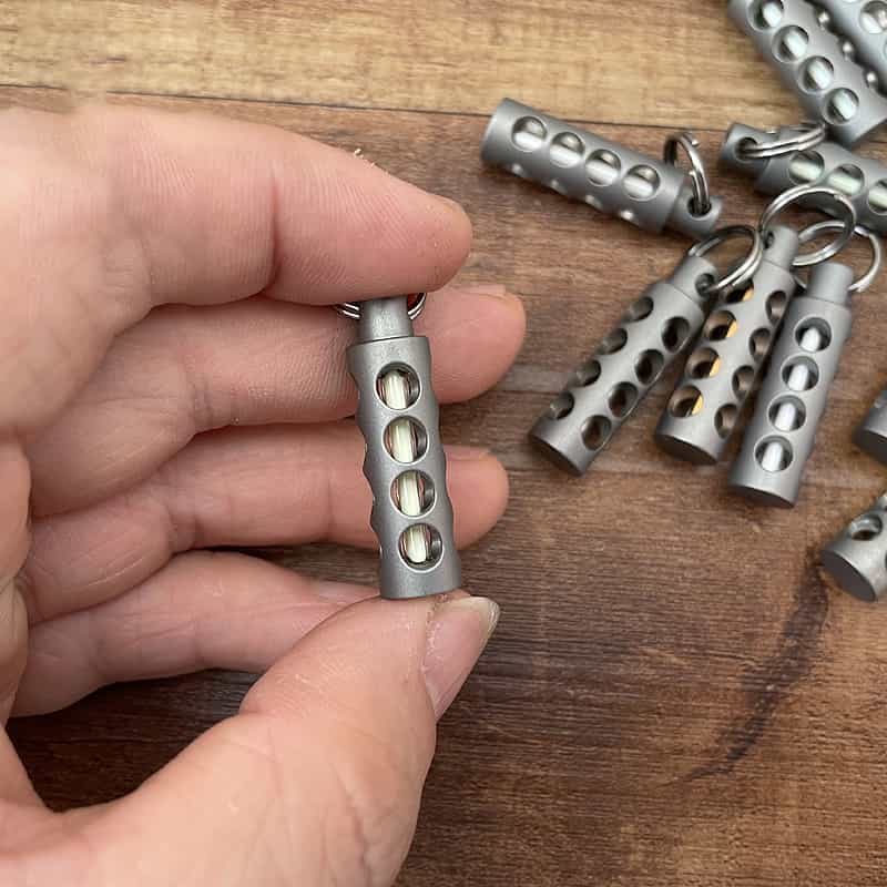 TC4 Titanium Glow Tube Keychain