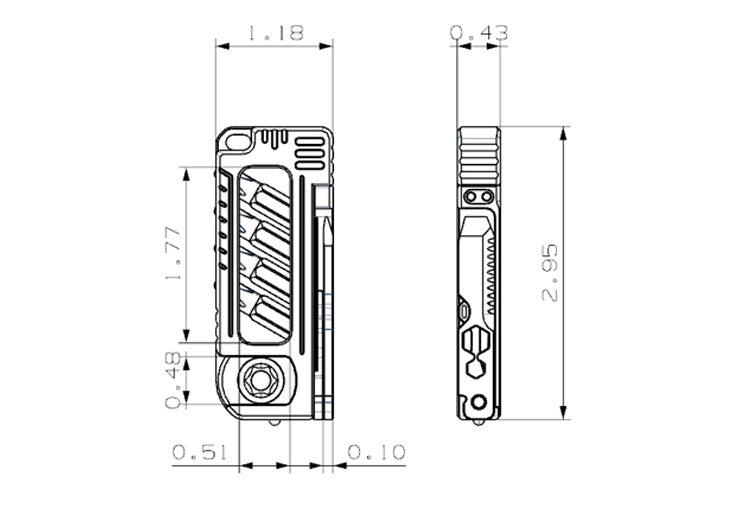 TC4 Titanium Pocket Tool with Folding Knife and Bit Set