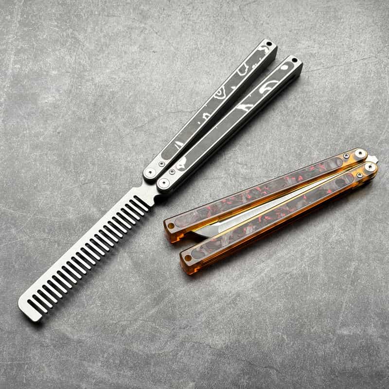 TC4 Titanium & Ultem Butterfly Folding Comb