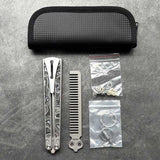 TC4 Titanium & Ultem Butterfly Folding Comb