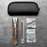 TC4 Titanium & Ultem Butterfly Folding Comb