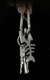 Titanium Fishbone Skeleton Bottle Opener EDC Keychain Multi Tool