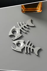 Titanium Fishbone Skeleton Bottle Opener EDC Keychain Multi Tool