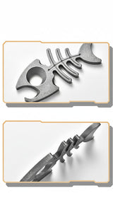 Titanium Fishbone Skeleton Bottle Opener EDC Keychain Multi Tool