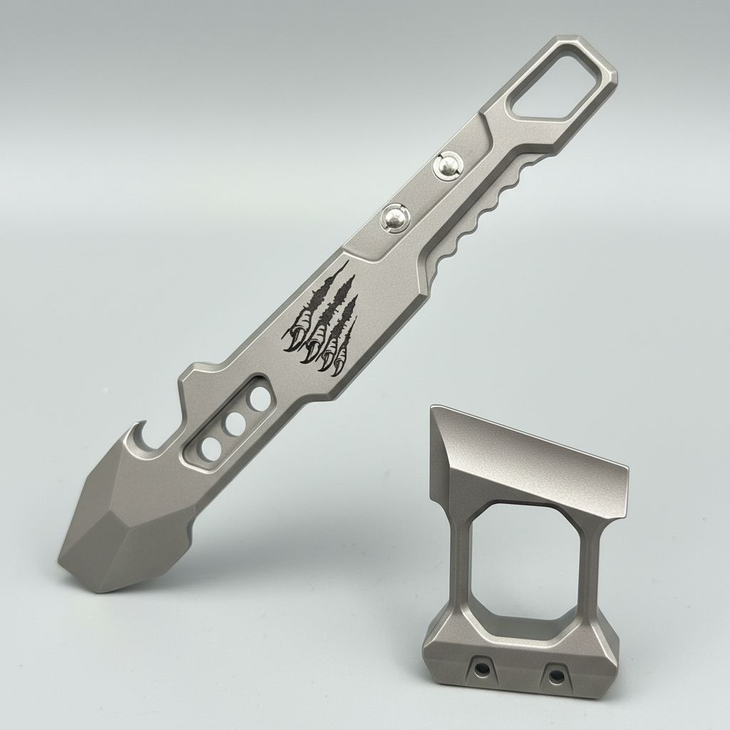 Titanium Modular EDC Pry Bar and Tactical Multi Tool with Removable Handle