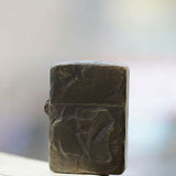 Titanium Alloy Handcrafted Stone-Texture Feather Lighter Case