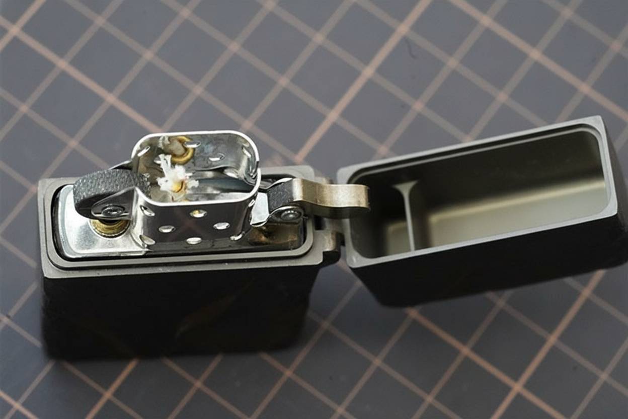 Titanium Alloy Handcrafted Stone-Texture Feather Lighter Case