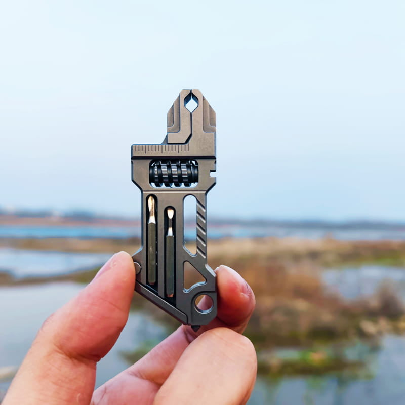 Titanium EDC Adjustable Pocket Tool Compact Multi-Use Wrench