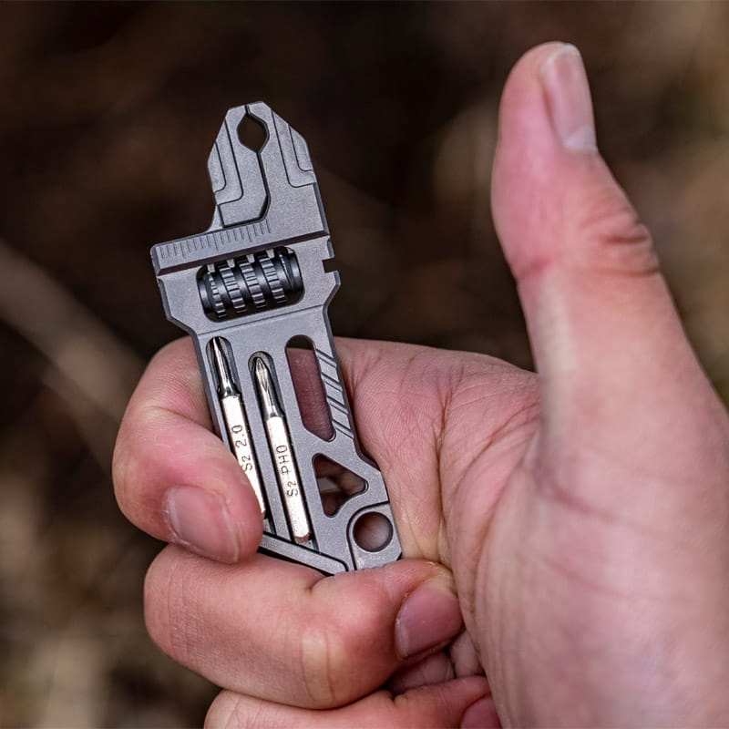 Titanium EDC Adjustable Pocket Tool Compact Multi-Use Wrench