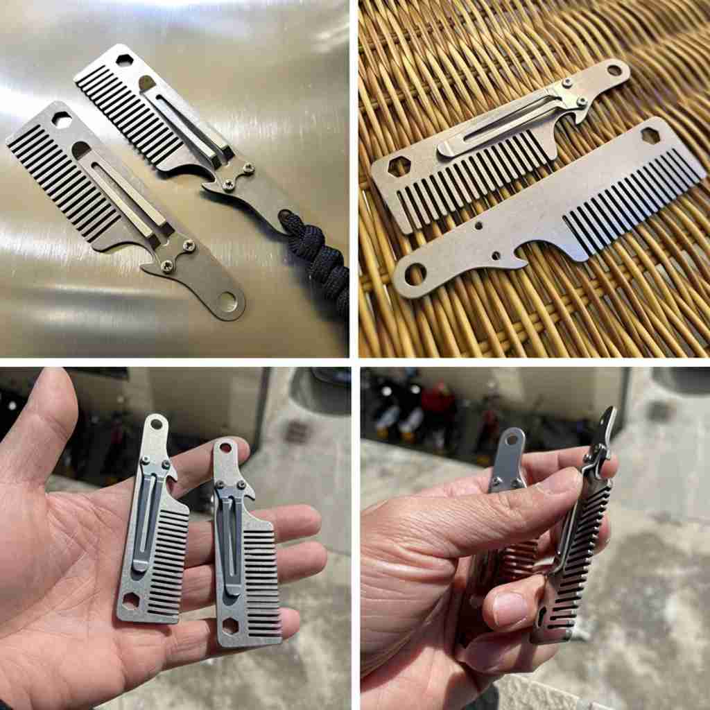 Titanium EDC Tactical Comb – Compact Beard and Hair Tool